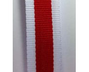 Cadarço 20 mm BIC - Branco / Vermelho - 50 metros